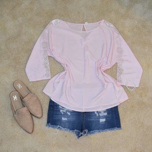Light Pink Old Navy Lace Blouse